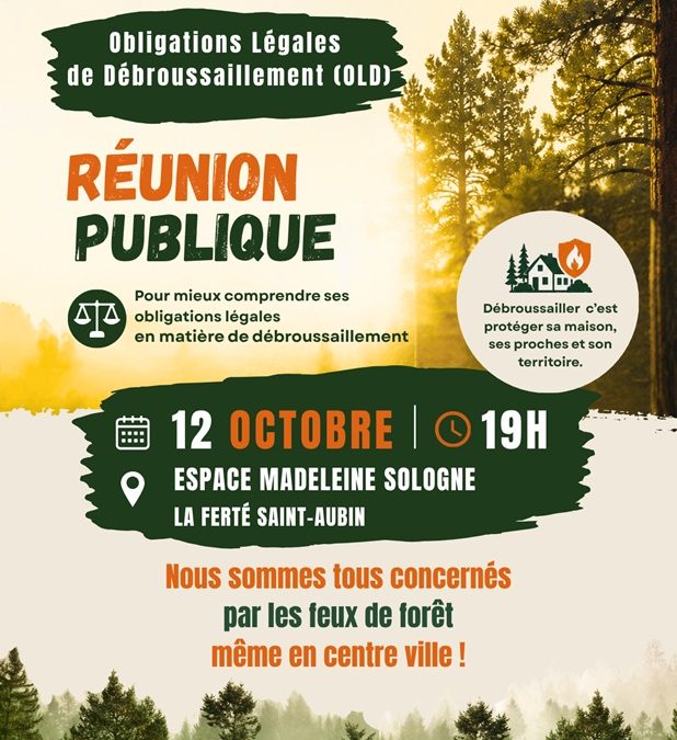Réunion Publique Obligations Légales de Débroussaillement – 12 octobre 2026